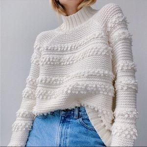 Lou & Grey Snowbird Mockneck Chunky Knit Pullover Sweater